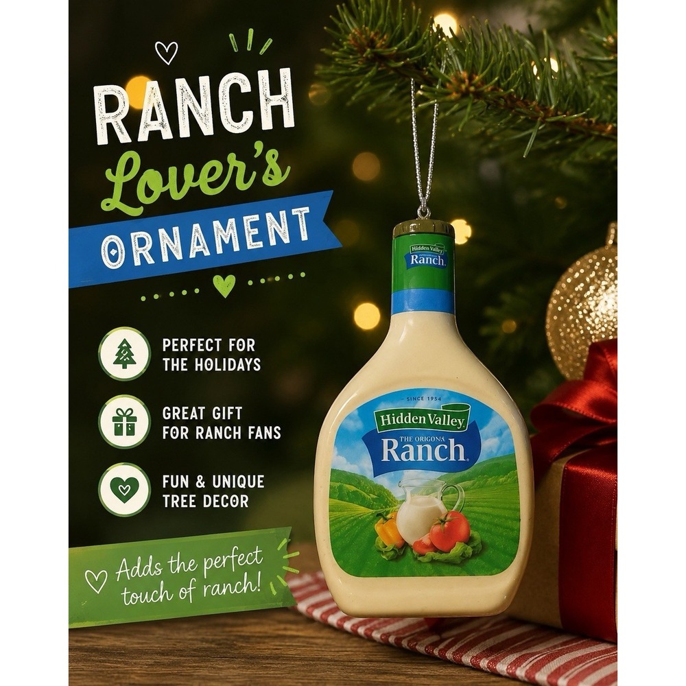 Hidden Valley Ranch Bottle Ornament Christmas Tree Decor Ranch Lover Gift